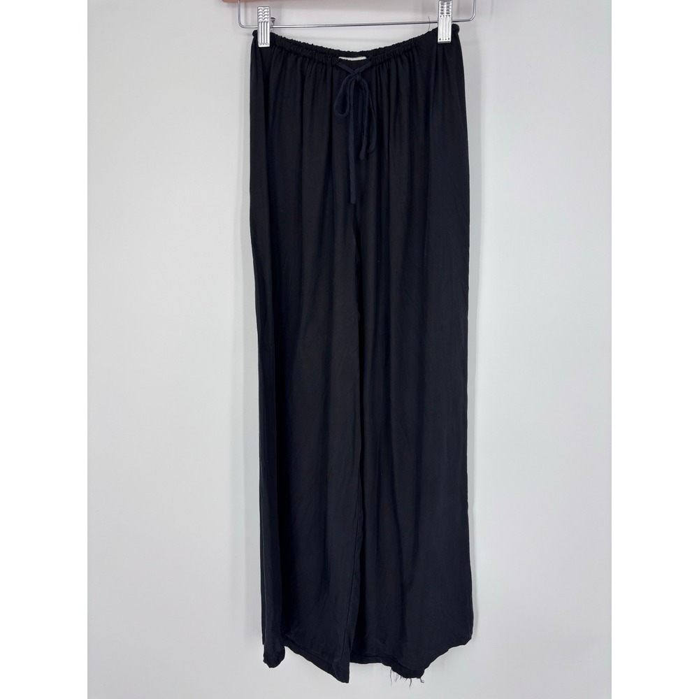 DISSH Black Wide Leg Drawstring Palazzo Pants Women US 2 Flowy Casual Elastic